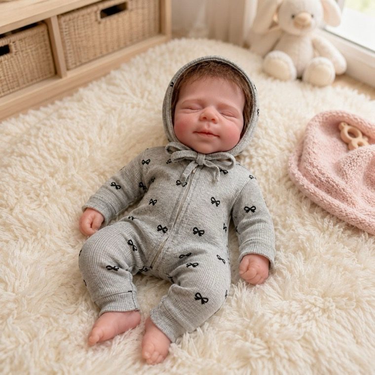 Lifelike newborn baby doll, 18 inch, standard paint finish
