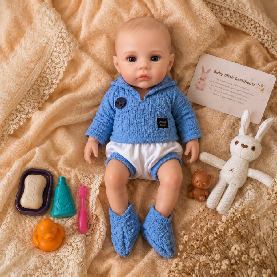 GJ-10, 12-inch solid silicone reborn baby doll
