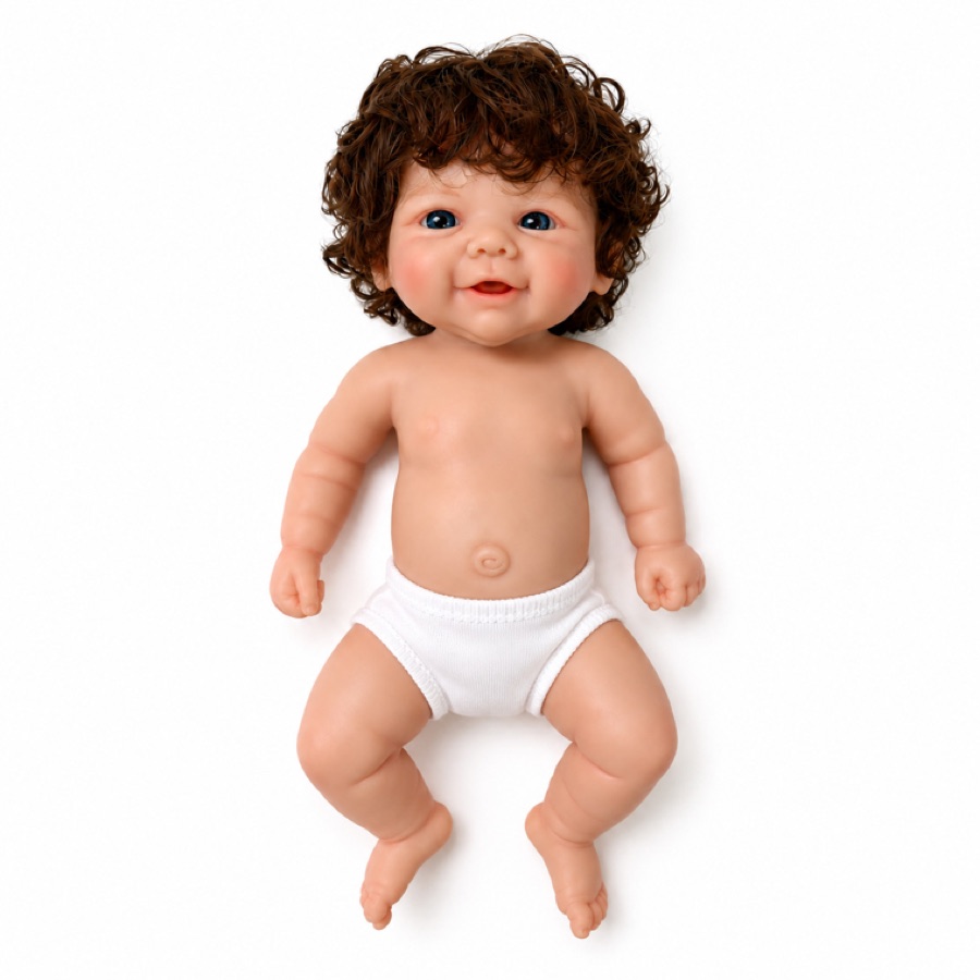 GJ-1033, 16-inch solid silicone reborn baby doll