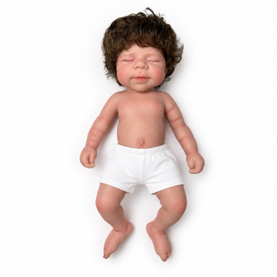 GJ42-2, 18-inch solid silicone reborn baby doll