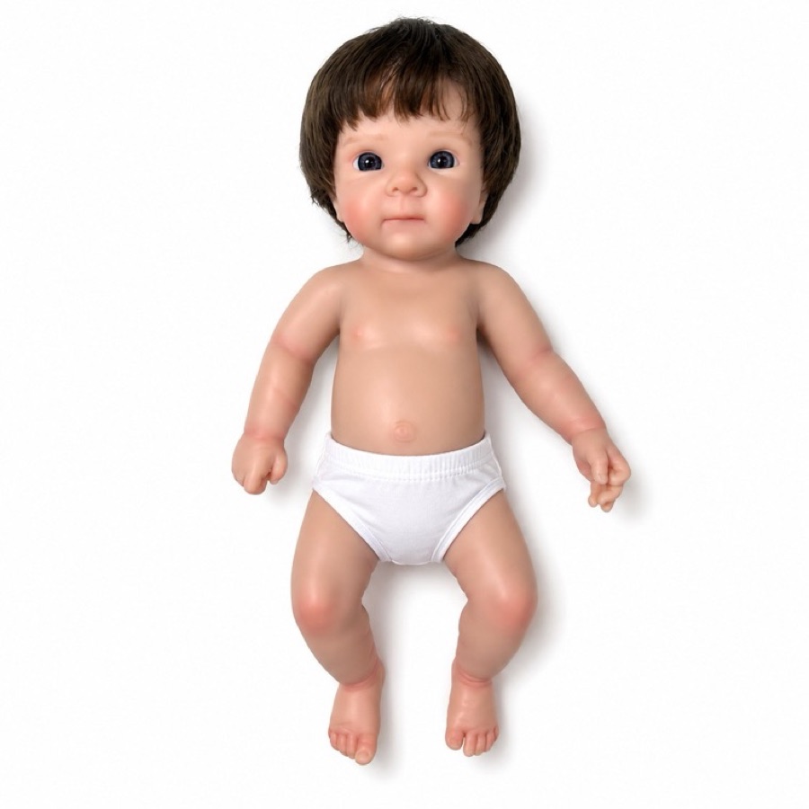GJ-66, 18-inch solid silicone reborn baby doll