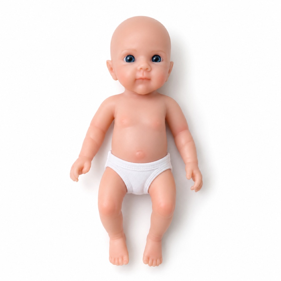 GJ-1033, 6-inch solid silicone reborn baby doll
