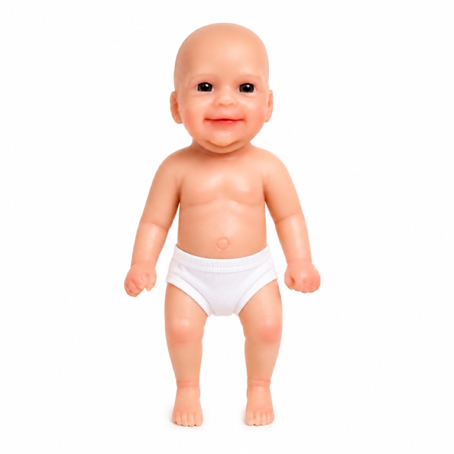 GJ-61, 6-inch solid silicone reborn baby doll