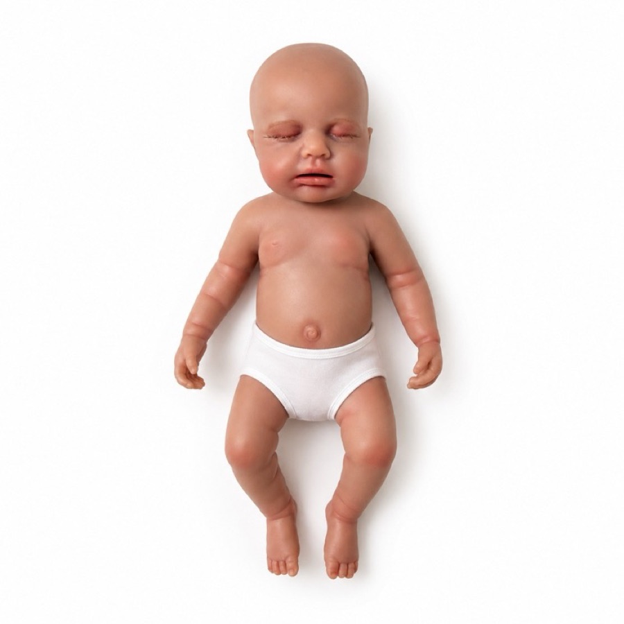 GJ02-1, 6-inch solid silicone reborn baby doll