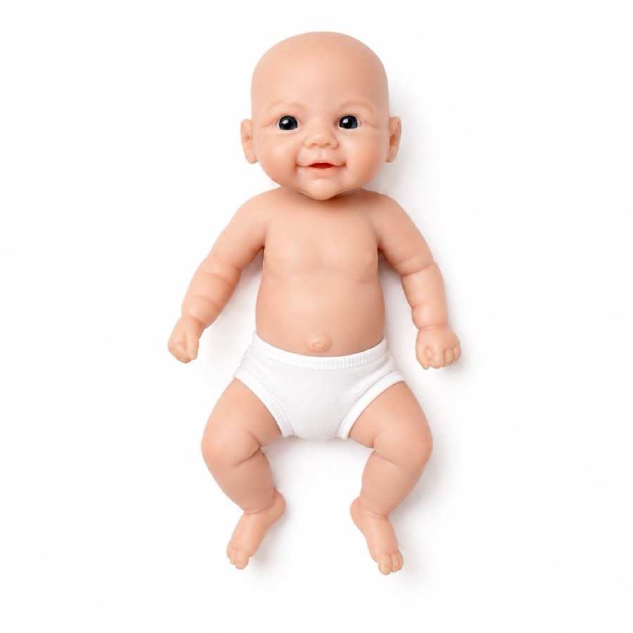 GJ-1033, 8-inch solid silicone reborn baby doll